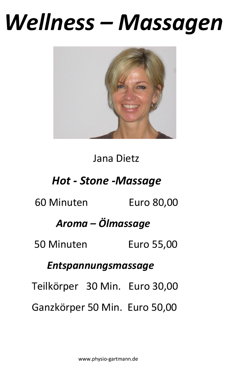 Jana Dietz - Gesundheits -und Sportzentrum, Physiotherapie, Fitness, Wellness, Rehasport in 22941 Bargteheide